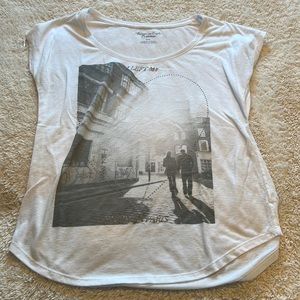 American eagle shirt, size small. “I left my heart in Paris” on white background